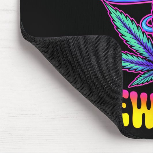 Psychedelic Weed Buzzing In New Year 2026 Funny マウスパッド (コーナー)