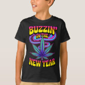 Psychedelic Weed Buzzing In New Year 2026 Funny  Tシャツ (正面)