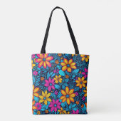 Psychedelic Wildflower Tote Bag トートバッグ (裏面)