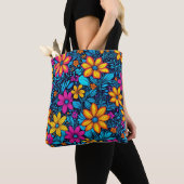 Psychedelic Wildflower Tote Bag トートバッグ (クローズアップ)