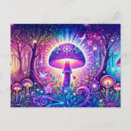 Psychedelic Wonderland Mystical Mushroom Fantasy ポストカード