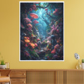 Psychedelic woodland canvas print キャンバスプリント (インサイチュ (リビング))