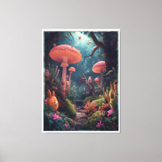 psychedelic woodland canvas print キャンバスプリント