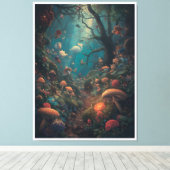 Psychedelic woodland canvas print キャンバスプリント (インサイチュ (ウッドフロア))