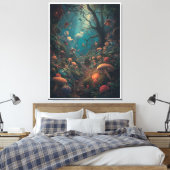 Psychedelic woodland canvas print キャンバスプリント (インサイチュ (寝室))