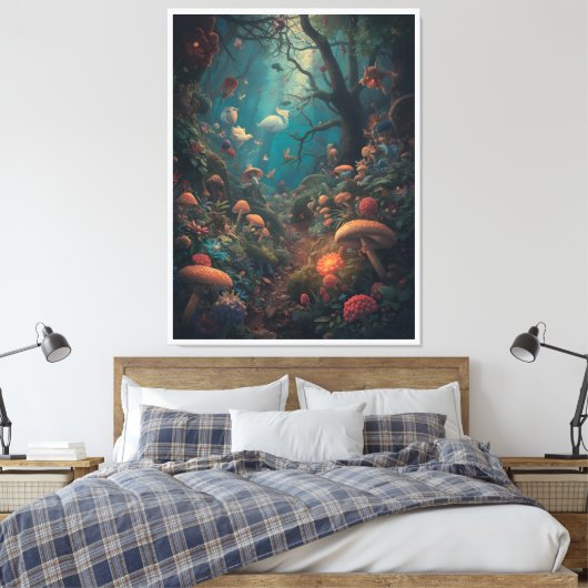 Psychedelic woodland canvas print キャンバスプリント (インサイチュ (寝室))