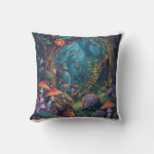 Psychedelic woodland cushion クッション (正面)