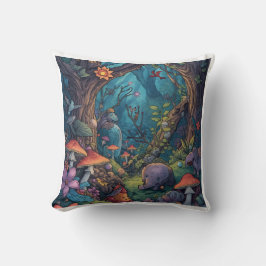 Psychedelic woodland cushion クッション