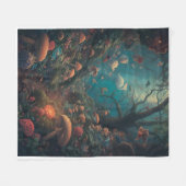 Psychedelic woodland fleece blanket フリースブランケット (正面(横))