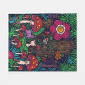 Psychedelic woodland fleece blanket フリースブランケット (正面(横))