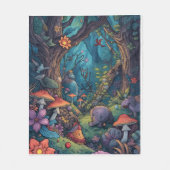 Psychedelic woodland fleece blanket フリースブランケット (正面)