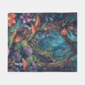 Psychedelic woodland fleece blanket フリースブランケット (正面(横))
