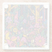 Psychedelic woodland glass coaster ガラスコースター (裏面)