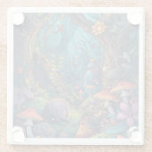 Psychedelic woodland glass coaster ガラスコースター (裏面)
