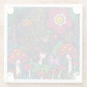 Psychedelic woodland glass coaster ガラスコースター (裏面)