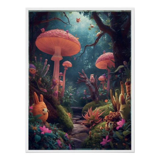 psychedelic woodland poster ポスター (正面)