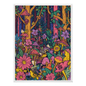 Psychedelic woodland poster ポスター (正面)