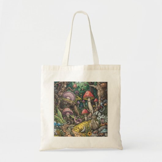 Psychedelic woodland tote bag トートバッグ (正面)