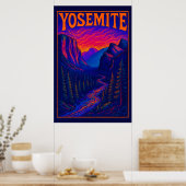 Psychedelic Yosemite ポスター (キッチン)