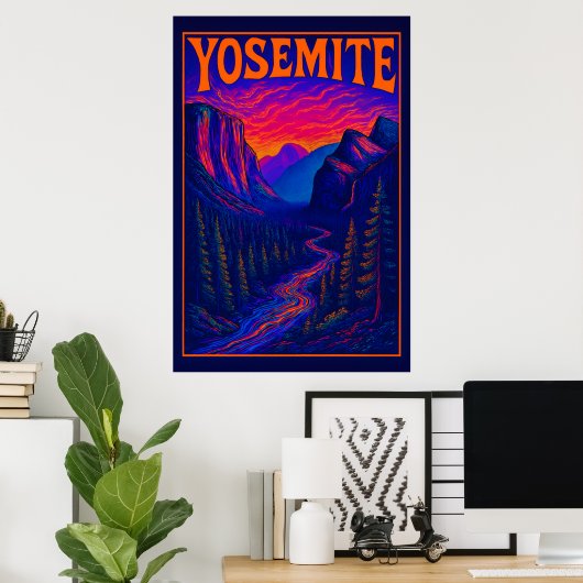 Psychedelic Yosemite ポスター (ホームオフィス)