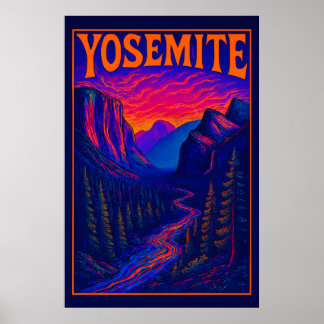 Psychedelic Yosemite ポスター