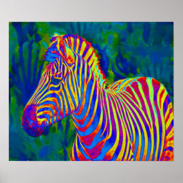 psychedelic zebra ポスター