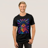 Psychedelic Zen Buddha - Third Eye Cosmic Vibratio トライブレンドＴシャツ (正面全面)