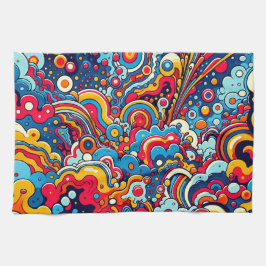Psychedelische bunte Grafik キッチンタオル