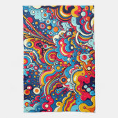 Psychedelische bunte Grafik キッチンタオル (縦)