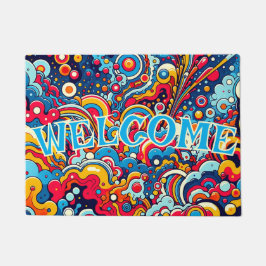 Psychedelische bunte Grafik ドアマット