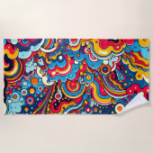 Psychedelische bunte Grafik ビーチタオル (正面)
