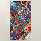 Psychedelische bunte Grafik ビーチタオル (正面)