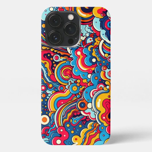 Psychedelische bunte Grafik iPhoneケース (裏面)