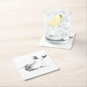 Psychedlicの鳥の入れ墨 スクエアペーパーコースター (インサイチュ)