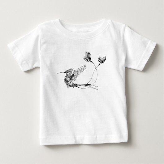 Psychedlicの鳥の入れ墨 ベビーTシャツ (正面)