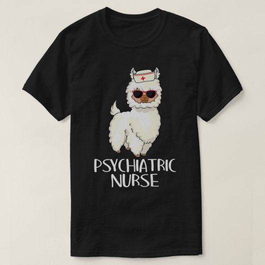 Psychiatric Nurse Llama Rn Mental Health Psych Nur Tシャツ (デザイン正面)