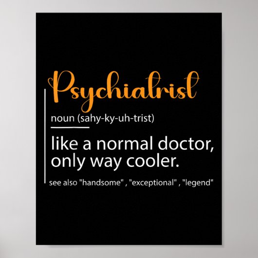 Psychiatrist Definition Psychiatry Doctor Speciali ポスター (正面)