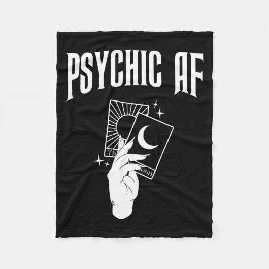Psychic Af Funny New Age Occult Tarot Clairvoyant  フリースブランケット (正面)