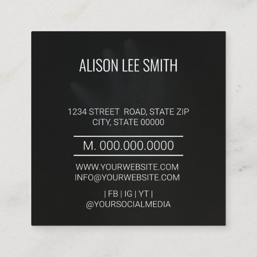 Psychic Medium Healer スクエア名刺 (裏面)