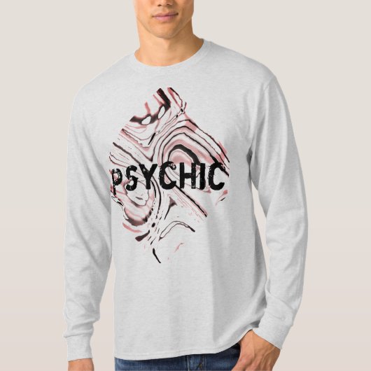 "Psychic" on Pink Black Abstract Art Design Tシャツ (正面)