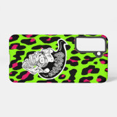 Psycho Skull Lime Leopard Print Samsung Galaxyケース (裏面横)