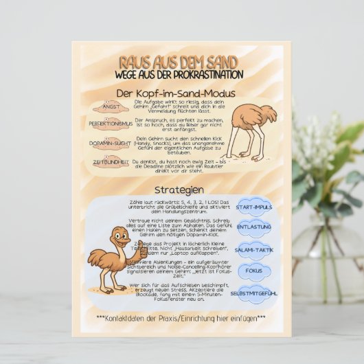 Psychoedukation Infoblatt Prokrastination セーブザデート (スタンド正面)