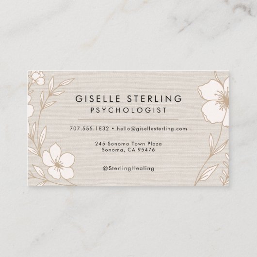 Psychologist Botanical Floral Linen 名刺 (裏面)