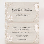 Psychologist Botanical Floral Linen 名刺