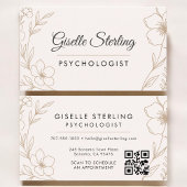 Psychologist Botanical QR Code Blush Elegant 名刺