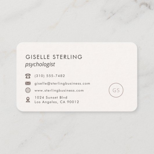 Psychologist Feminine Professional  名刺 (裏面)