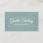 Psychologist Floral Botanical Teal Green 名刺 (正面)