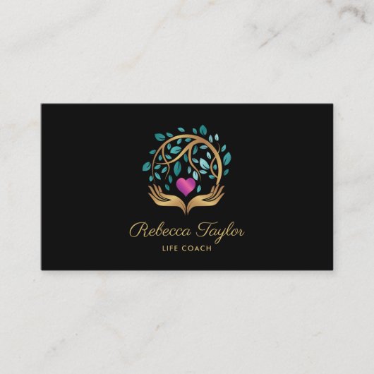 Psychologist Life Coach Tree of Life with Heart 名刺 (正面)