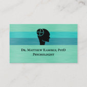 Psychologist Psychiatrist Teal Faux Metal QR Code 名刺 (正面)