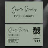 Psychologist Sage Green QR Code 名刺